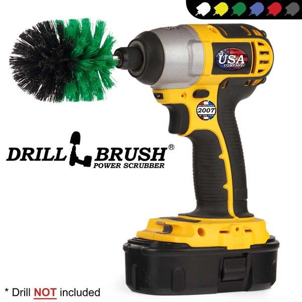 Drillbrush para Cocina - Artículos de Limpieza - Cepillo para Taladro - Estufa - Horno - Cepillo para Platos - MINI-DB-VERDE