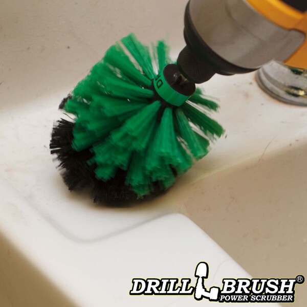 Drillbrush para Cocina - Artículos de Limpieza - Cepillo para Taladro - Estufa - Horno - Cepillo para Platos - MINI-DB-VERDE
