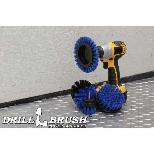 Cepillo de Perforación Power Scrubber de Useful Products 5 pulgadas de ancho 5 pulgadas de largo, Azul - B-S-E42O-QC-DB