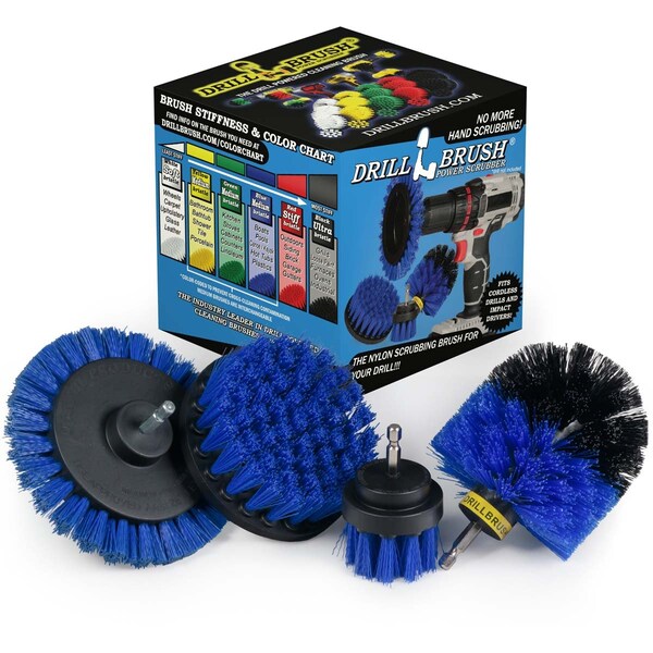 Cepillo de Perforación Power Scrubber de Useful Products 5 pulgadas de ancho 5 pulgadas de largo, Azul - B-S-E42O-QC-DB