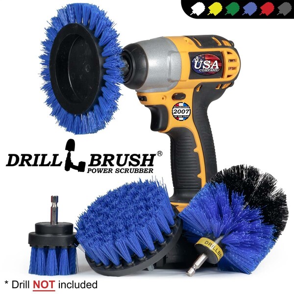 Cepillo de Perforación Power Scrubber de Useful Products 5 pulgadas de ancho 5 pulgadas de largo, Azul - B-S-E42O-QC-DB