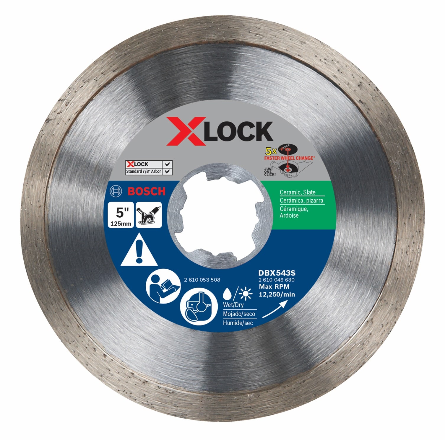 Disco de corte/desbaste de diamante Bosch X-Lock de 5 pulgadas modelo DBX543S
