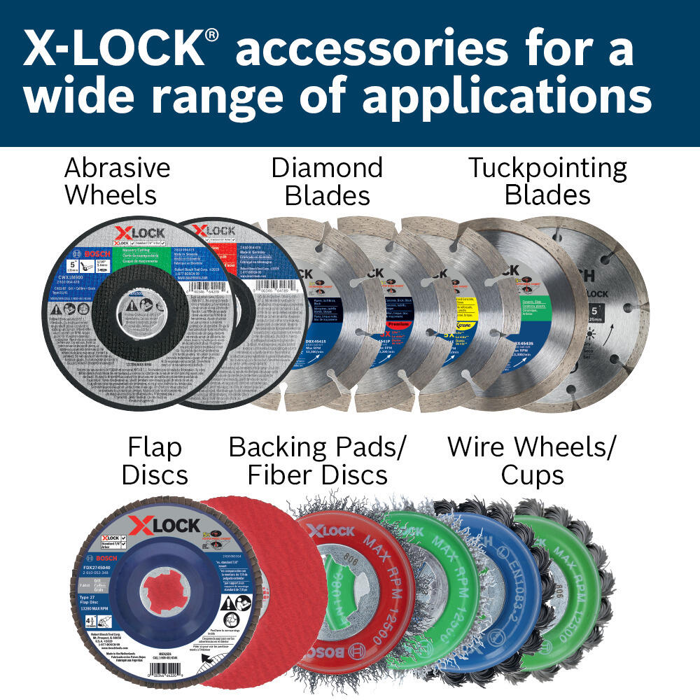 Rueda de corte / amolado de diamante Bosch X-Lock de 4.5 pulgadas DBX4541P