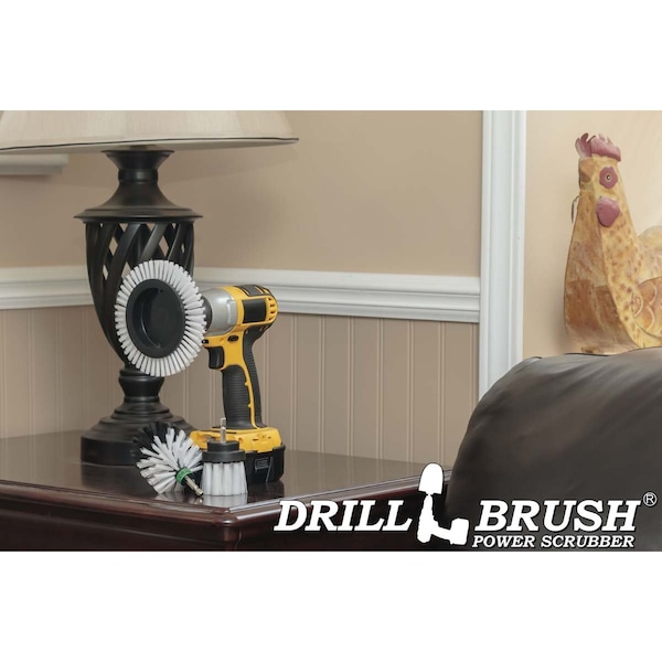 Cepillo para Taladro Power Scrubber de Useful Products 5 pulgadas Ancho 5 pulgadas Largo, Blanco - W-EMS-2L-QC-DB
