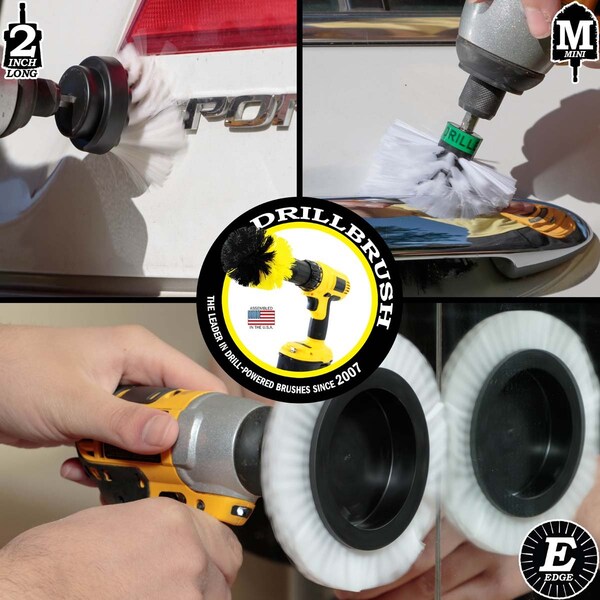 Cepillo para Taladro Power Scrubber de Useful Products 5 pulgadas Ancho 5 pulgadas Largo, Blanco - W-EMS-2L-QC-DB