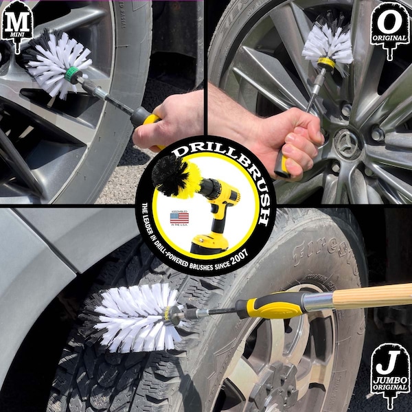 Cepillo de perforación Power Scrubber de Useful Products 5 pulgadas de ancho 7 pulgadas de largo, color blanco - W-S-JOM-HD-QC-DB