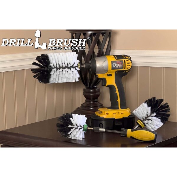 Cepillo de perforación Power Scrubber de Useful Products 5 pulgadas de ancho 7 pulgadas de largo, color blanco - W-S-JOM-HD-QC-DB