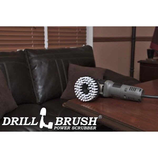 Cepillo Eléctrico para Taladro Drill Brush Power Scrubber de Useful Products 5 pulgadas de ancho 5 pulgadas de largo, color blanco - 5IN-S-W-T-DB