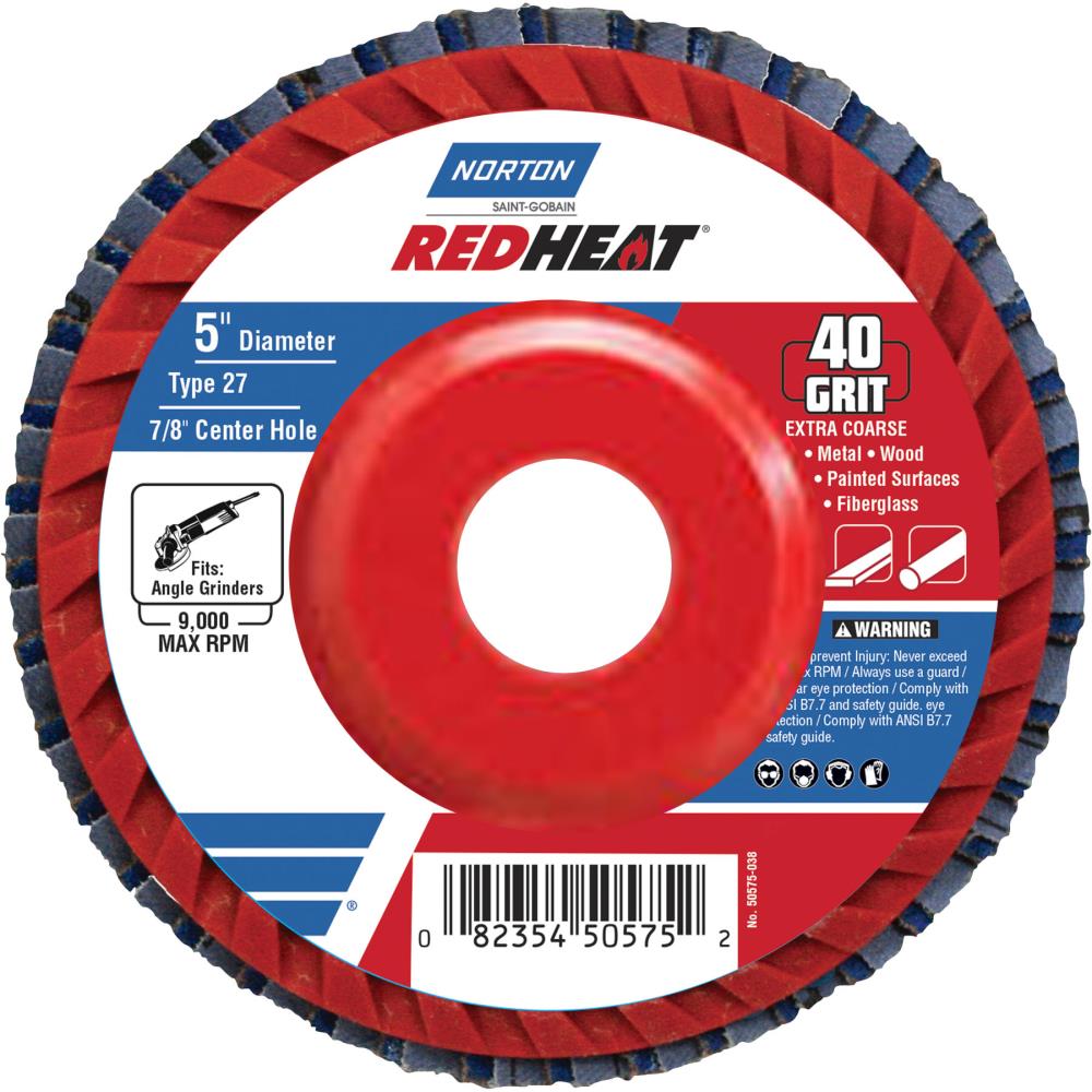 Disco de láminas Norton Redheat de cerámica de 5 pulgadas, grano 40 50575-038