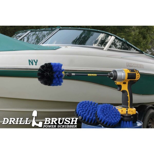 Cepillo Taladro Power Scrubber de Useful Products 5 pulgadas de ancho 7 pulgadas de largo, Azul - B-S-542O-7X-QC-DB