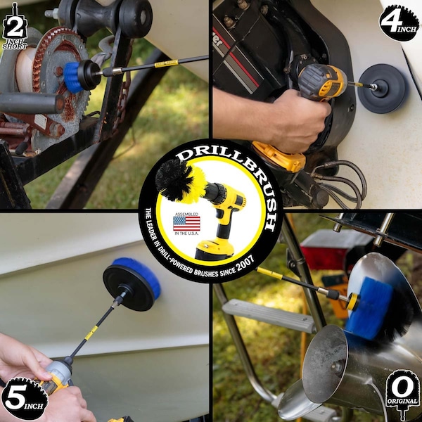 Cepillo Taladro Power Scrubber de Useful Products 5 pulgadas de ancho 7 pulgadas de largo, Azul - B-S-542O-7X-QC-DB