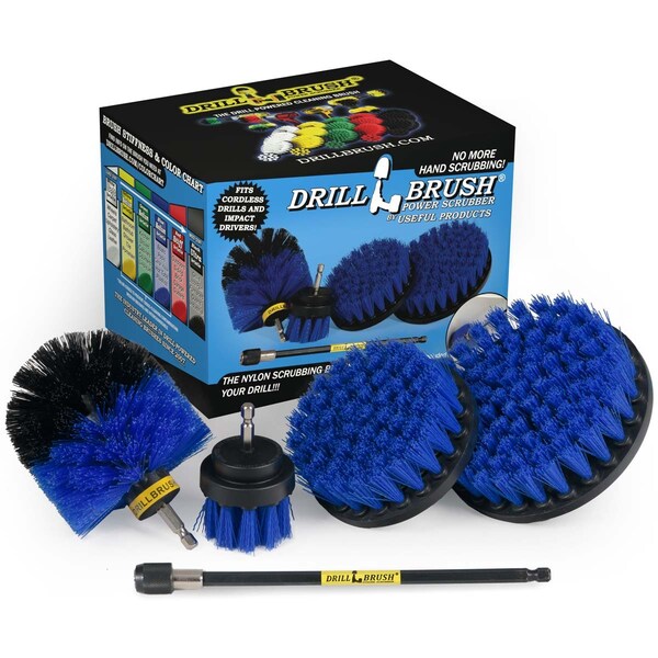 Cepillo Taladro Power Scrubber de Useful Products 5 pulgadas de ancho 7 pulgadas de largo, Azul - B-S-542O-7X-QC-DB
