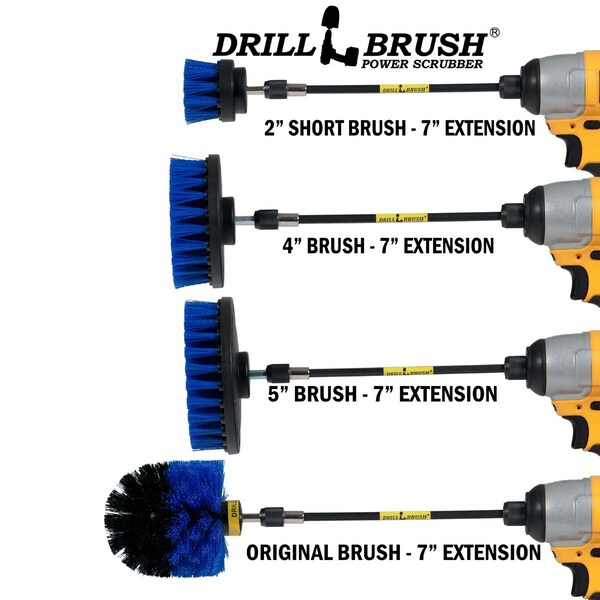 Cepillo Taladro Power Scrubber de Useful Products 5 pulgadas de ancho 7 pulgadas de largo, Azul - B-S-542O-7X-QC-DB