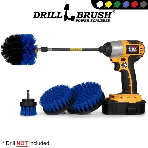 Cepillo Taladro Power Scrubber de Useful Products 5 pulgadas de ancho 7 pulgadas de largo, Azul - B-S-542O-7X-QC-DB