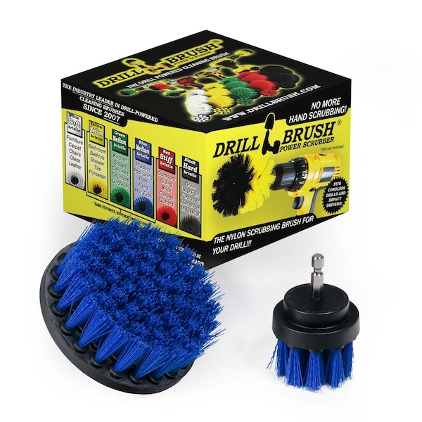 Cepillo de taladro Power Scrubber de Useful Products, 5 pulgadas de ancho, 5 pulgadas de largo, azul - B-S-42-QC-DB.