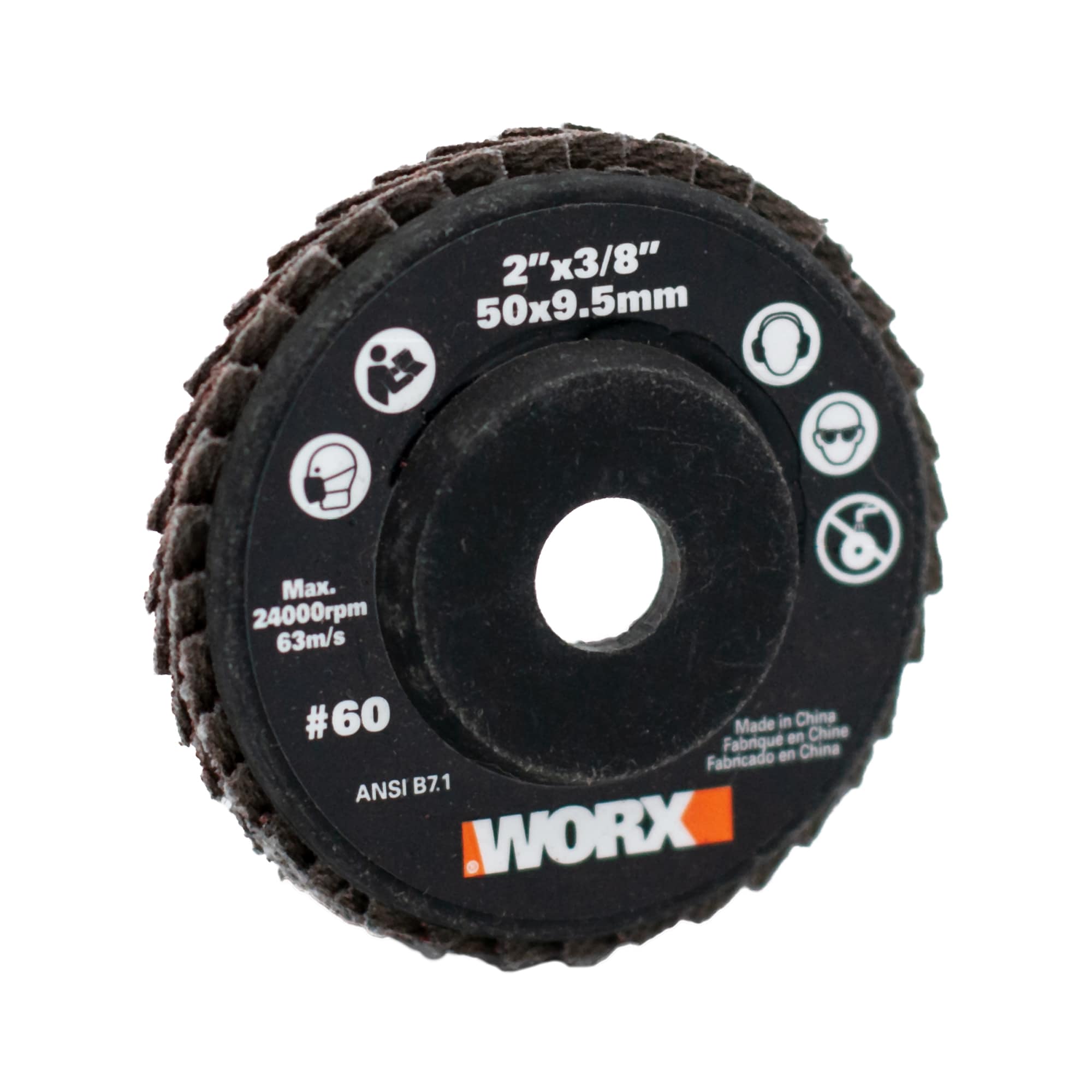 Rueda de lijado de acero de 2 pulgadas y grano 60 WORX MakerX 5-Pack WA7253