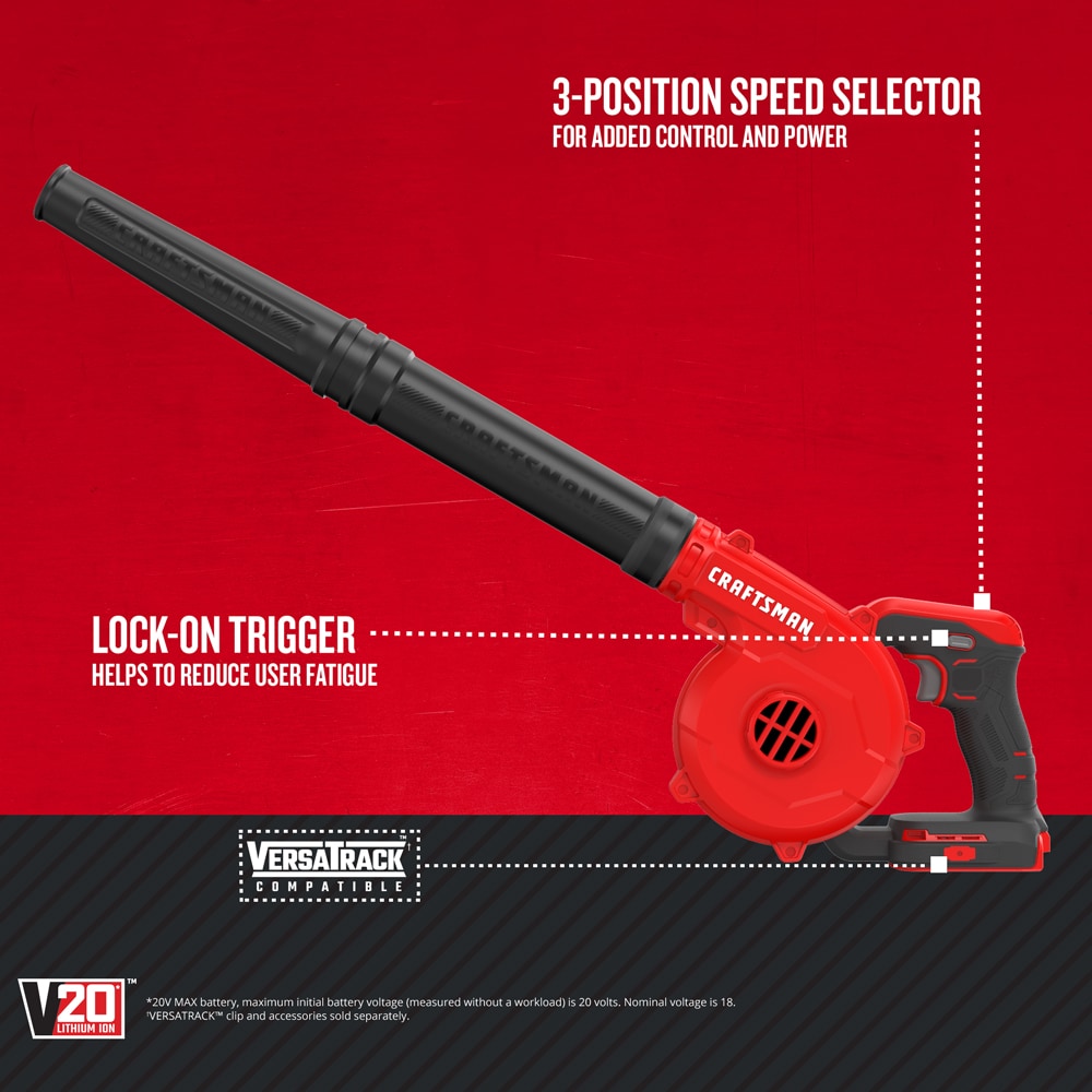 Soplador para sitio de trabajo CRAFTSMAN V20 de 20 voltios máx, modelo CMCBL0100B