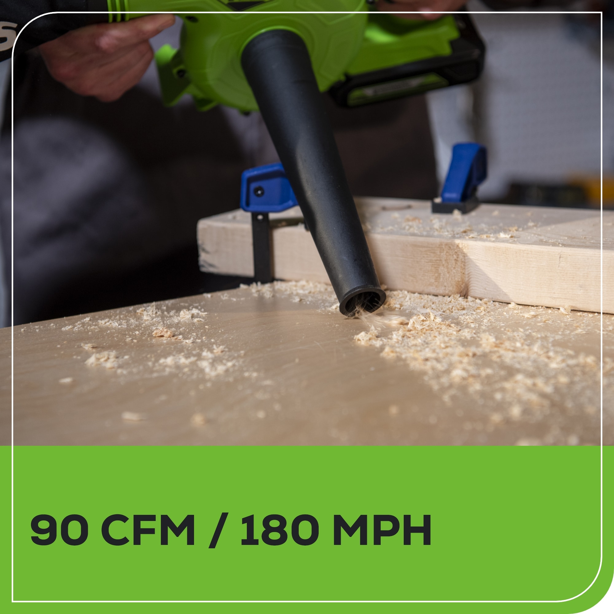 Soplador Greenworks de 24 voltios para obras SBL24B00