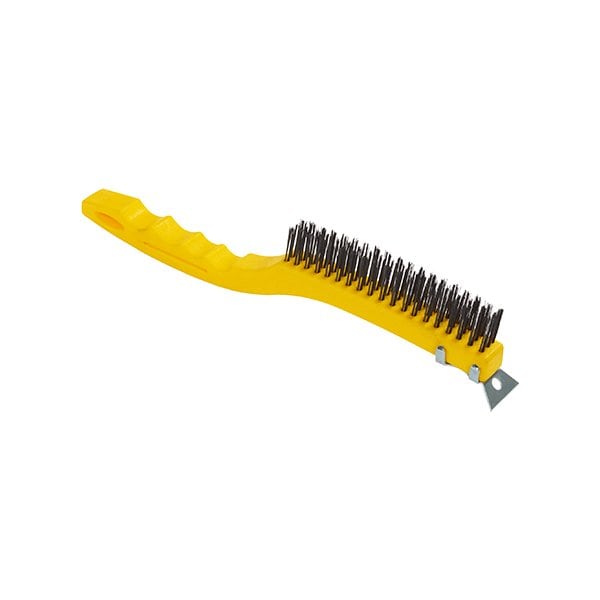 Cepillo de alambre Rubbermaid con raspador - 14'', 12 piezas - BRSH1450