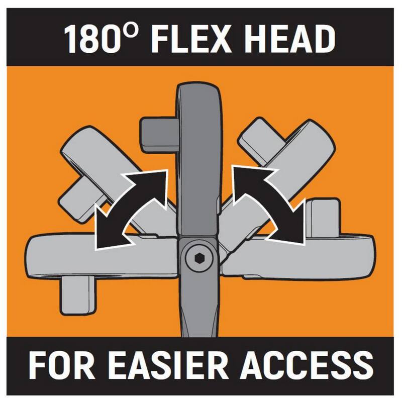Llave de trinquete con cabezal flexible y mecanismo de bloqueo de 1/4 de pulgada de GEARWRENCH y juego de herramientas métricas para mecánicos de 15 piezas (81390)