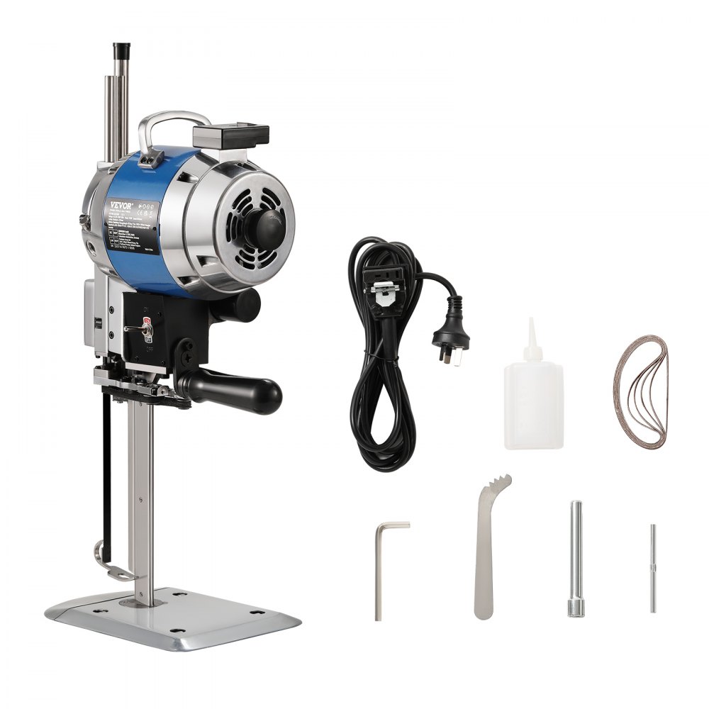VEVOR Fabric Cutter, 750W High-Speed Straight Knife Cloth Cutting Machine, 9.8" Alloy Steel Blade, Industrial Fabric Cutting Machine with Automatic Knife Sharpen, for Multilayer Fabric Leather Cloth - YSQBJ750WYS1PPDTGV1