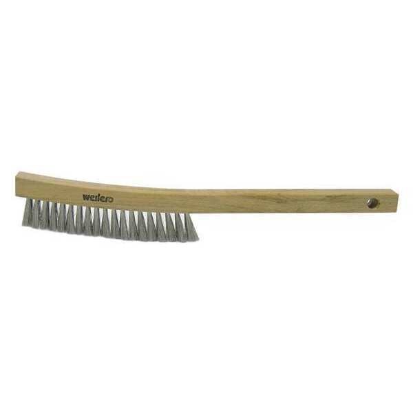 Cepillo para Placas de Acero Inoxidable Weiler con 4x19 Hileras y Mango Curvo - 44232
