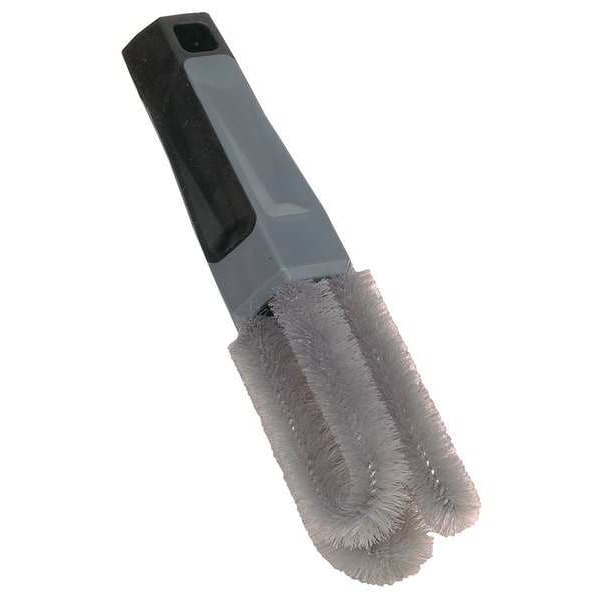 Cepillo para tuerca de rueda Carrand 1 1/2 in W, mango de 4 in L, cerdas de 3 in L, gris, polipropileno, longitud total de 7 in - 92019