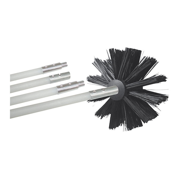 Kit de limpieza de conductos de aluminio negro/blanco de 4 pulgadas B & K Deflect-O - DVBRUSH12K/6