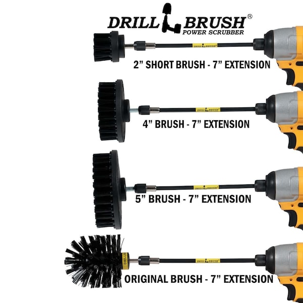 Cepillo eléctrico para taladro Drill Brush Power Scrubber de Useful Products 5 pulgadas de ancho 7 pulgadas de largo, color negro - K-S-542O-7X-QC-DB
