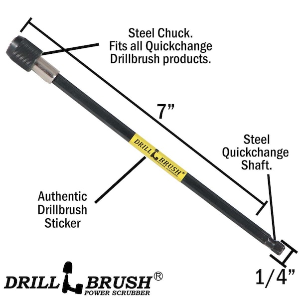 Cepillo eléctrico para taladro Drill Brush Power Scrubber de Useful Products 5 pulgadas de ancho 7 pulgadas de largo, color negro - K-S-542O-7X-QC-DB