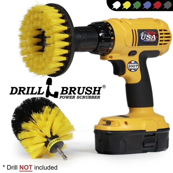 Cepillo Taladro Power Scrubber de Useful Products 5 pulgadas de ancho, 5 pulgadas de largo, amarillo - TUY-OBY-COMBO