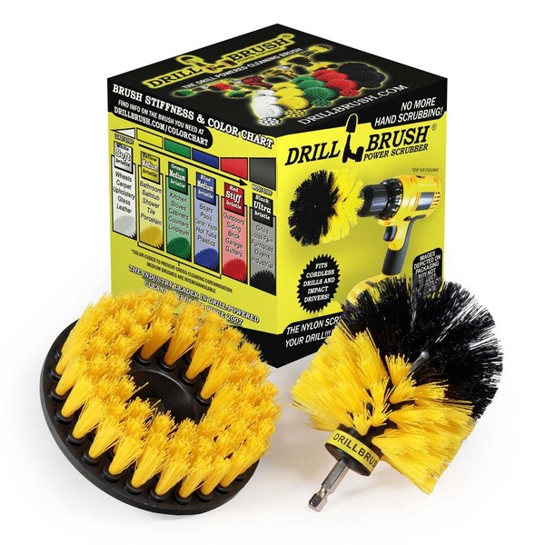 Cepillo Taladro Power Scrubber de Useful Products 5 pulgadas de ancho, 5 pulgadas de largo, amarillo - TUY-OBY-COMBO