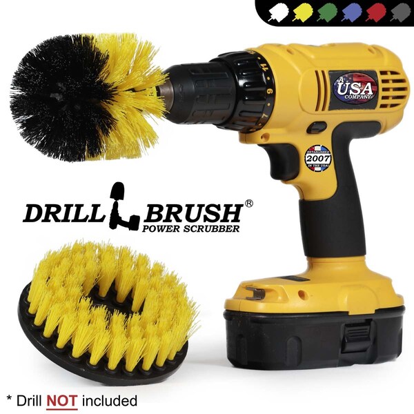 Cepillo Taladro Power Scrubber de Useful Products 5 pulgadas de ancho, 5 pulgadas de largo, amarillo - TUY-OBY-COMBO