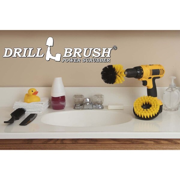 Cepillo Taladro Power Scrubber de Useful Products 5 pulgadas de ancho, 5 pulgadas de largo, amarillo - TUY-OBY-COMBO