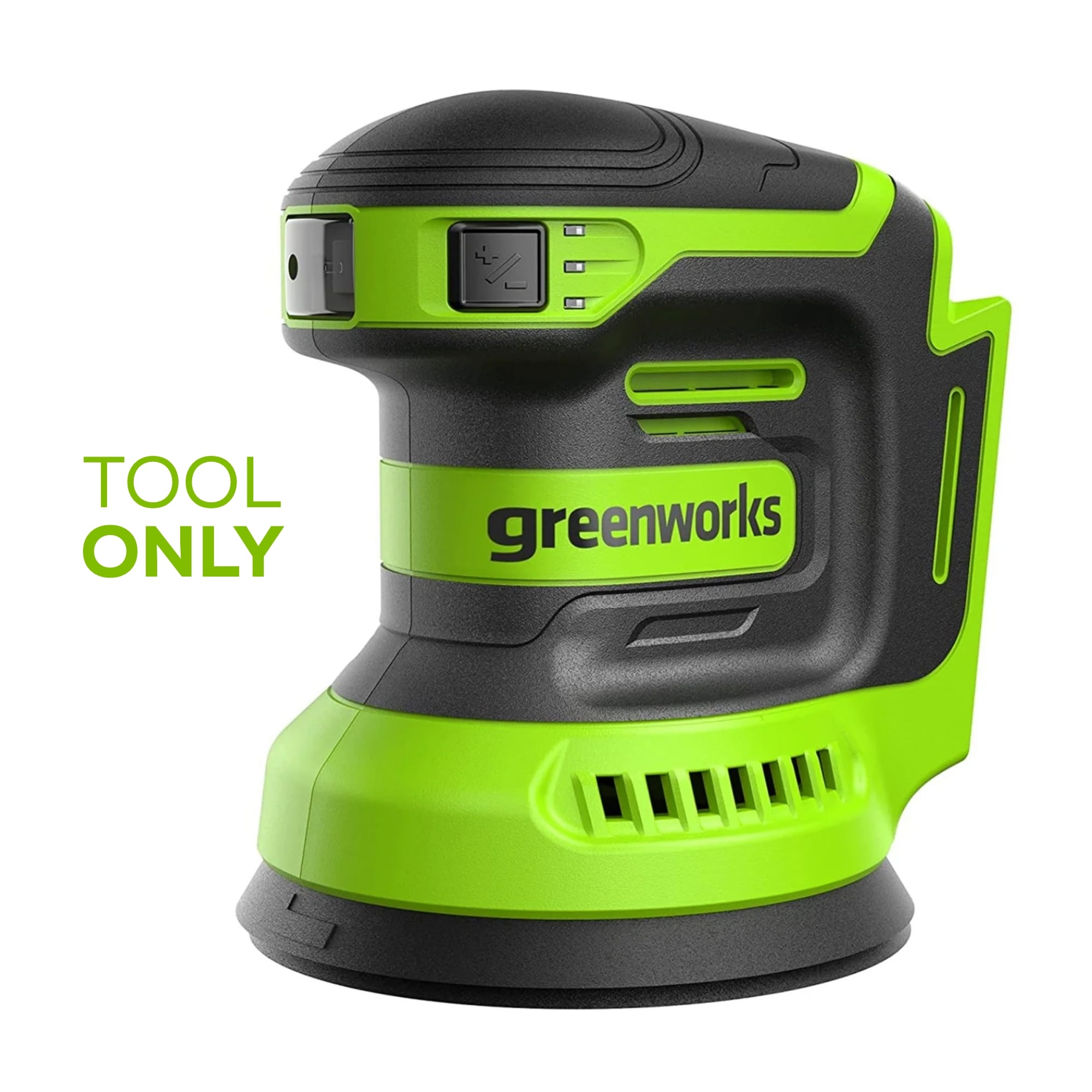 Lijadora inalámbrica orbital de velocidad variable Greenworks 24-Volt 5-Amperios con manejo de polvo 3101702