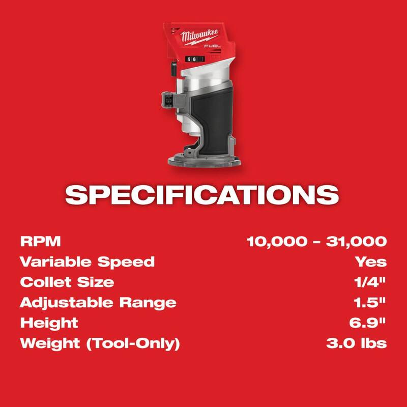 Milwaukee M18 FUEL 18V Taladro/destornillador de martillo inalámbrico sin escobillas de iones de litio de 1/2 pulgada con enrutador compacto - 2904-20-2723-20