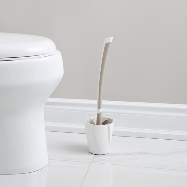 Mejor Vida Mejor Vida Cepillo y Soporte para Taza de Baño Looeez Blanco - 17253