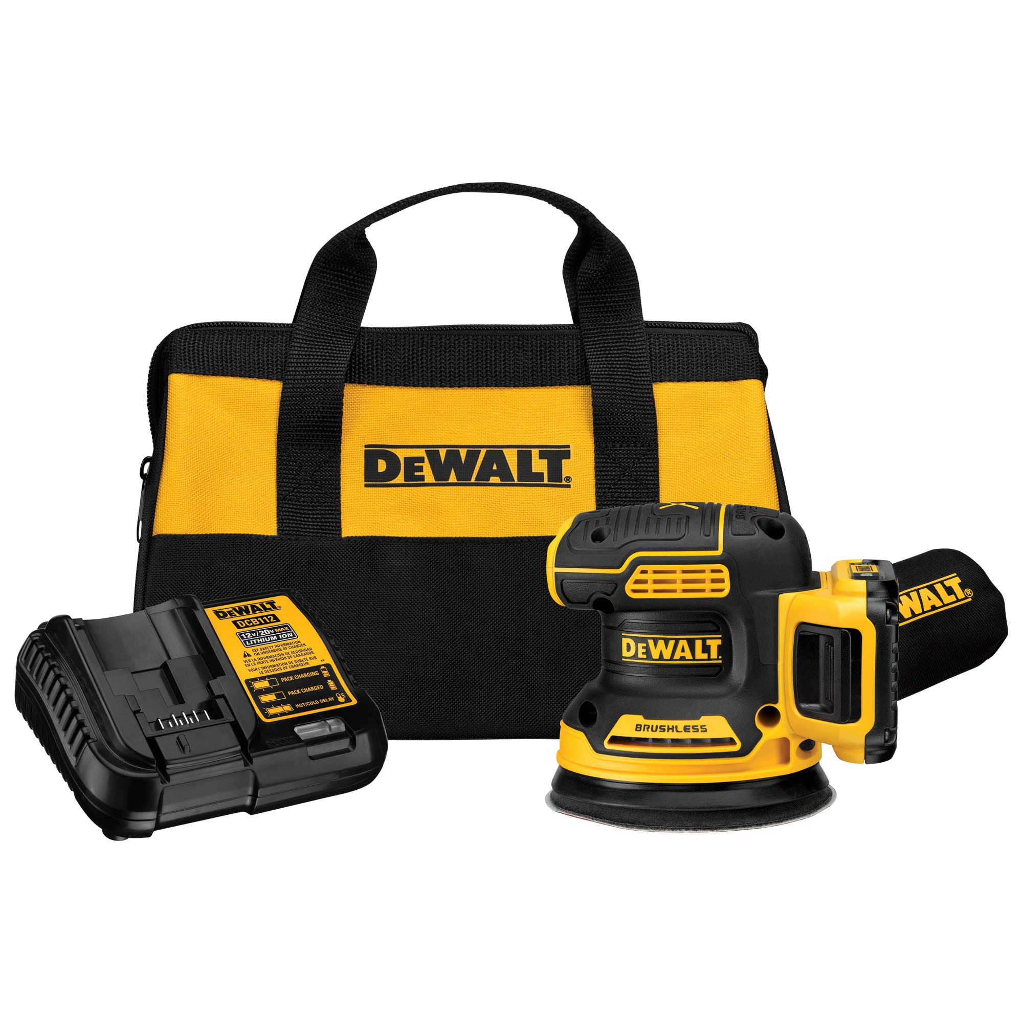 Lijadora Orbital Inalámbrica DEWALT XR 20-Volt Brushless de Velocidad Variable con Administración de Polvo - Batería incluida DCW210D1