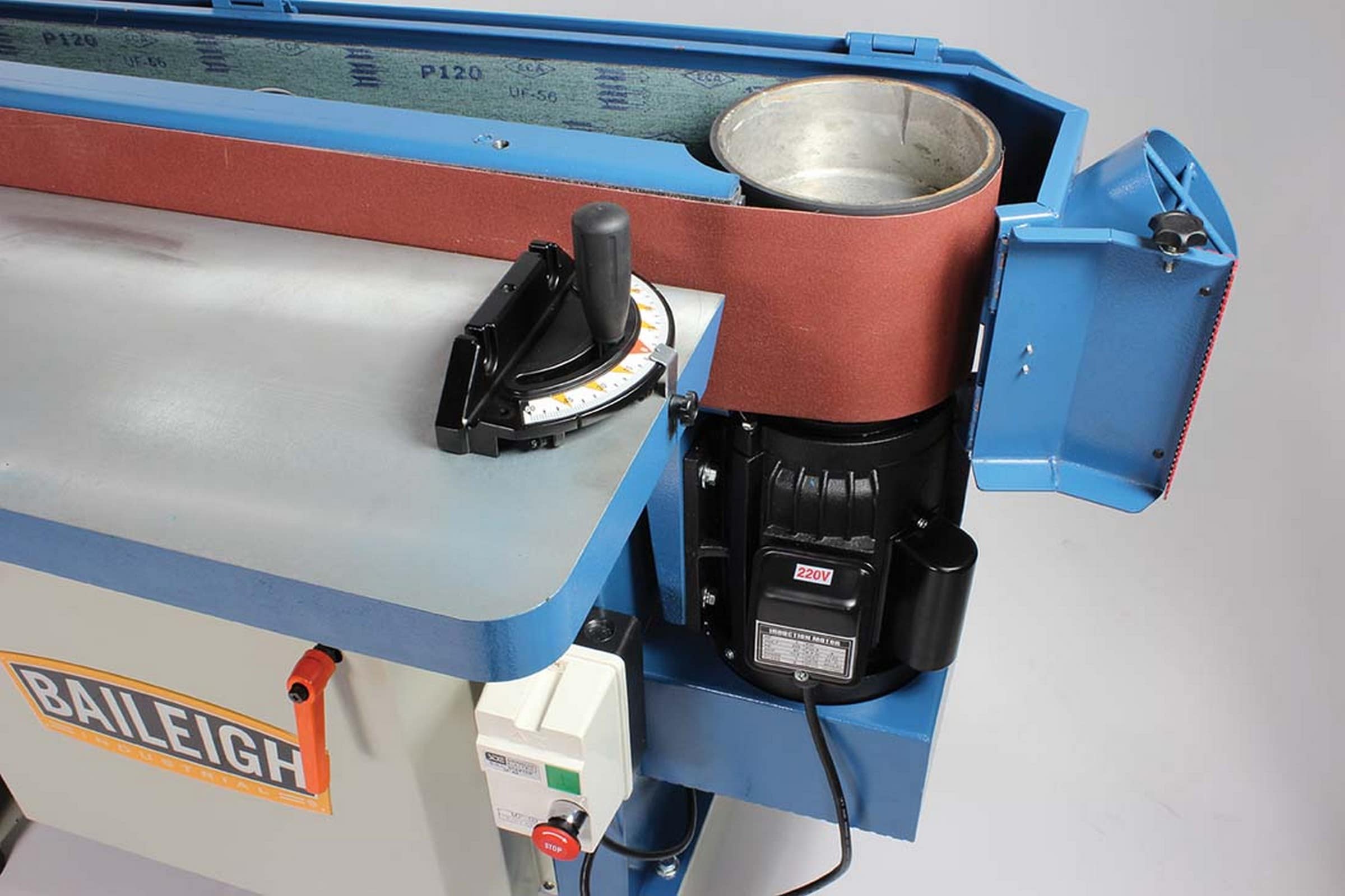Lijadora de banda Baileigh Industrial Baileigh 220 volts 20 amperios con manejo de polvo BA9-1004162.