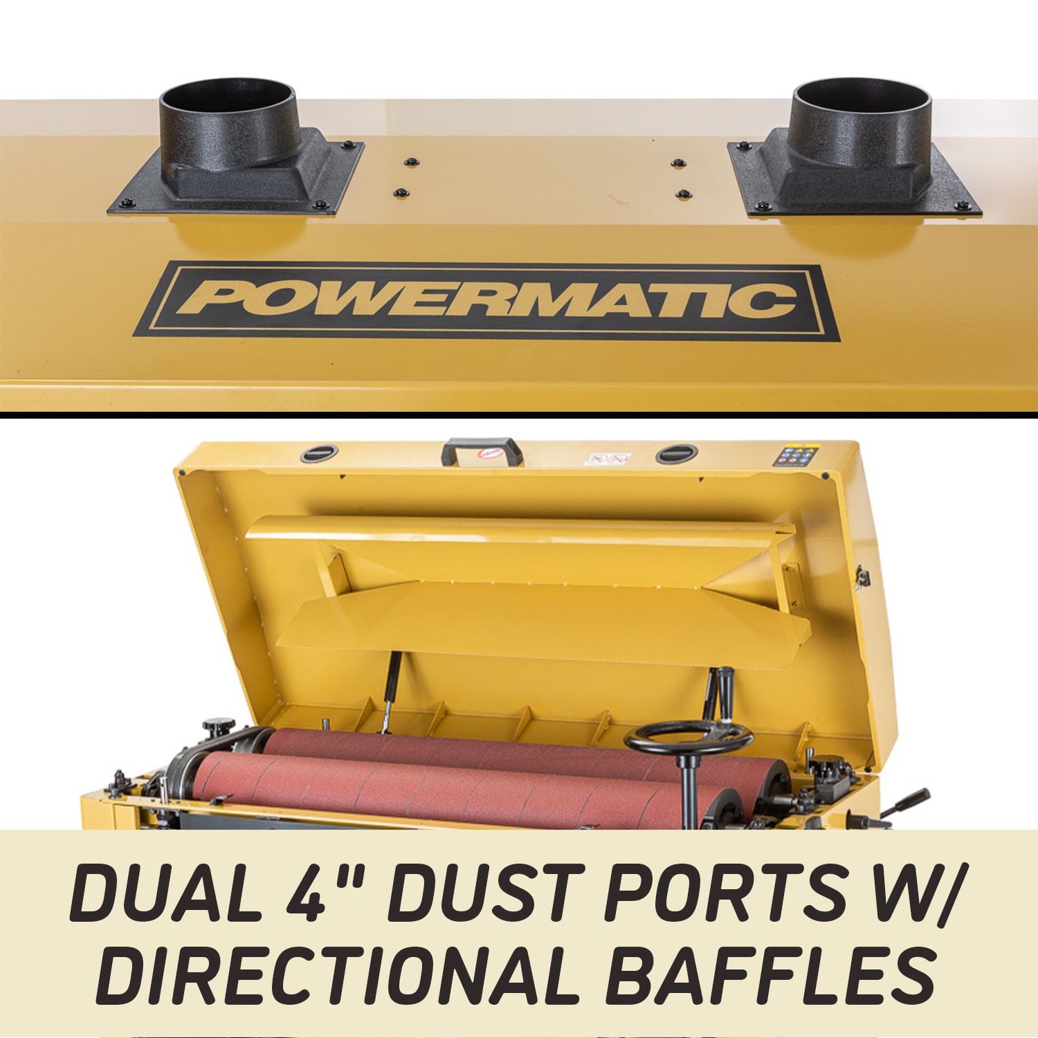 Lijadora de tambor de velocidad variable sin escobillas Powermatic DDS-237, de 37 pulgadas, 230 voltios y 15 amperios con manejo de polvo PM9-1791320