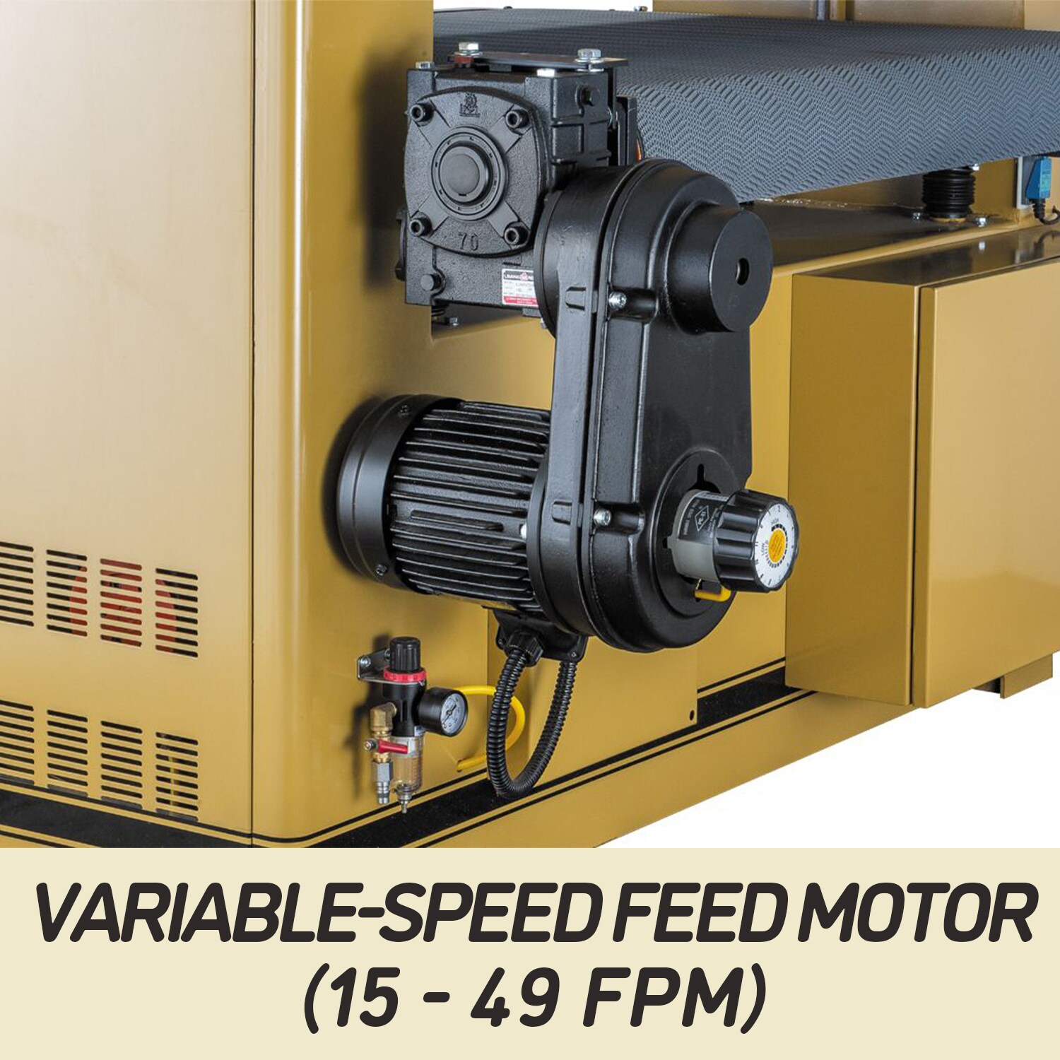 Lijadora de banda Powermatic WB-37 de 37 pulgadas, 230 voltios y 70 amperios con manejo de polvo PM9-1790837