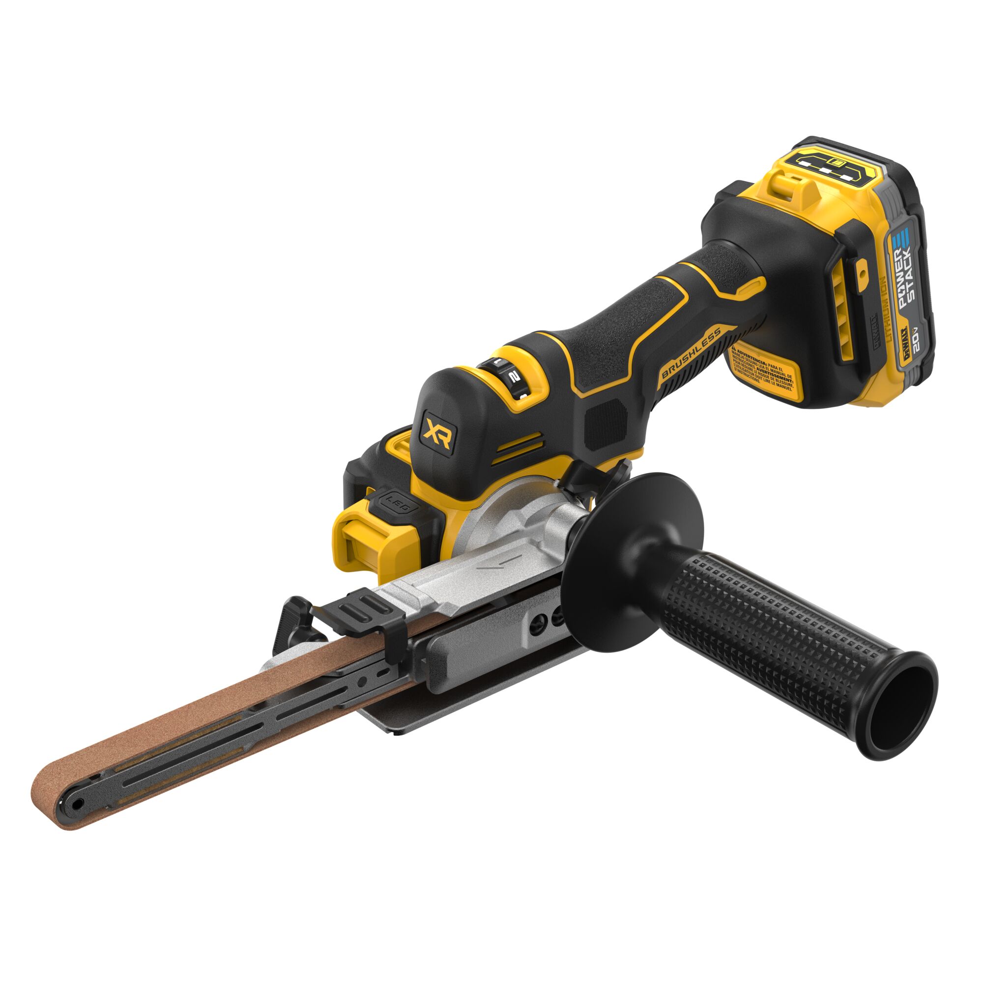 Lijadora inalámbrica DEWALT XR 20-Volt Brushless Variable Speed Bandfile con administración de polvo y batería incluida DCM200E1