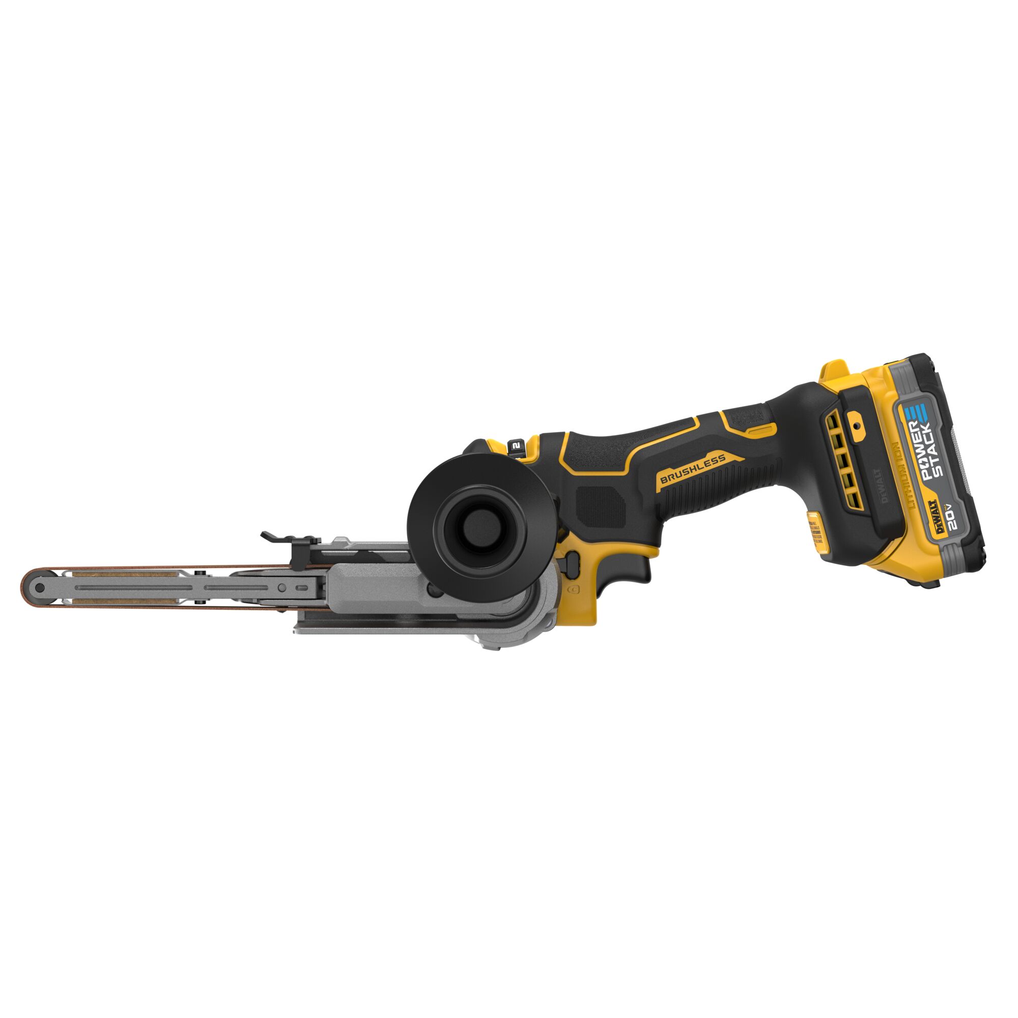 Lijadora inalámbrica DEWALT XR 20-Volt Brushless Variable Speed Bandfile con administración de polvo y batería incluida DCM200E1