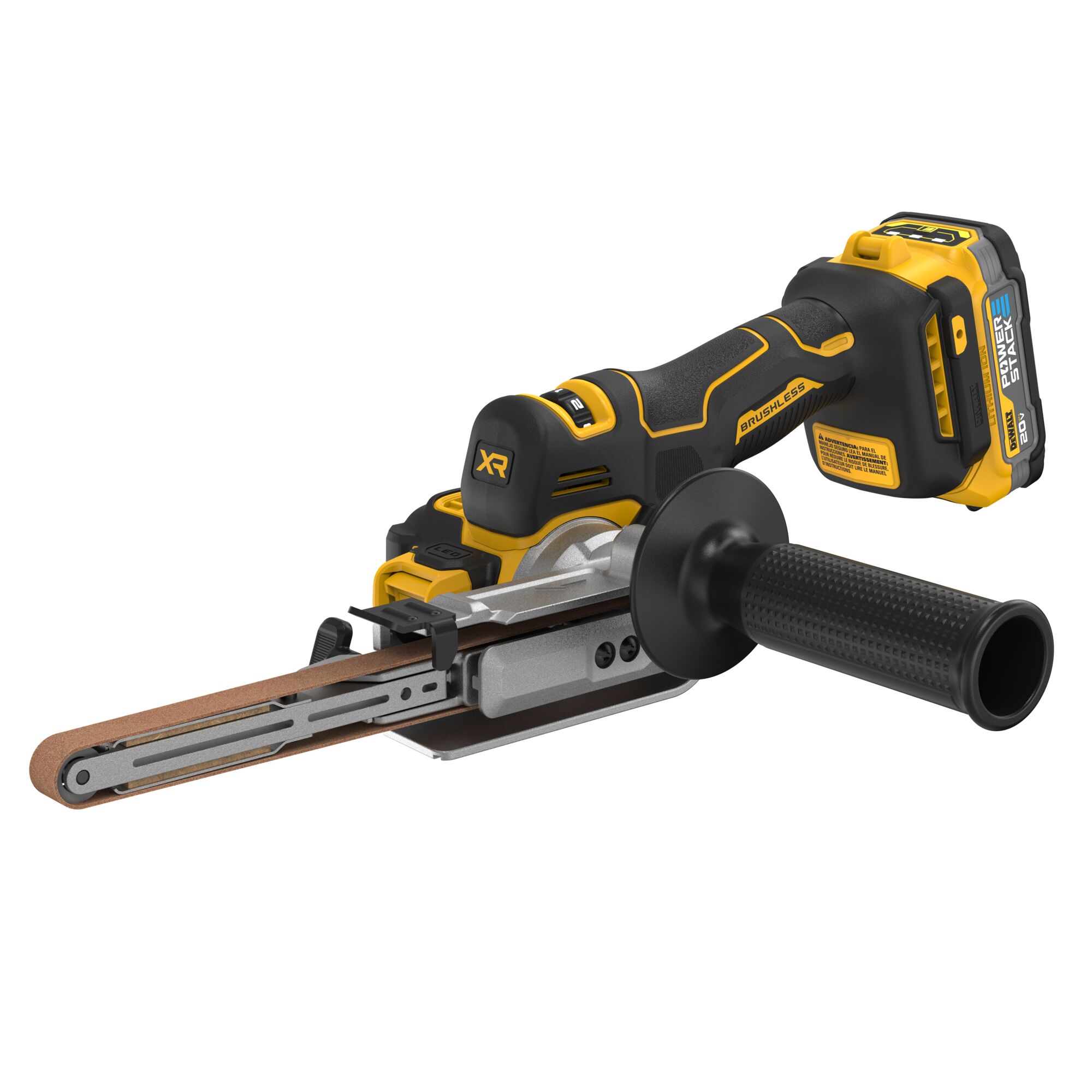 Lijadora inalámbrica DEWALT XR 20-Volt Brushless Variable Speed Bandfile con administración de polvo y batería incluida DCM200E1