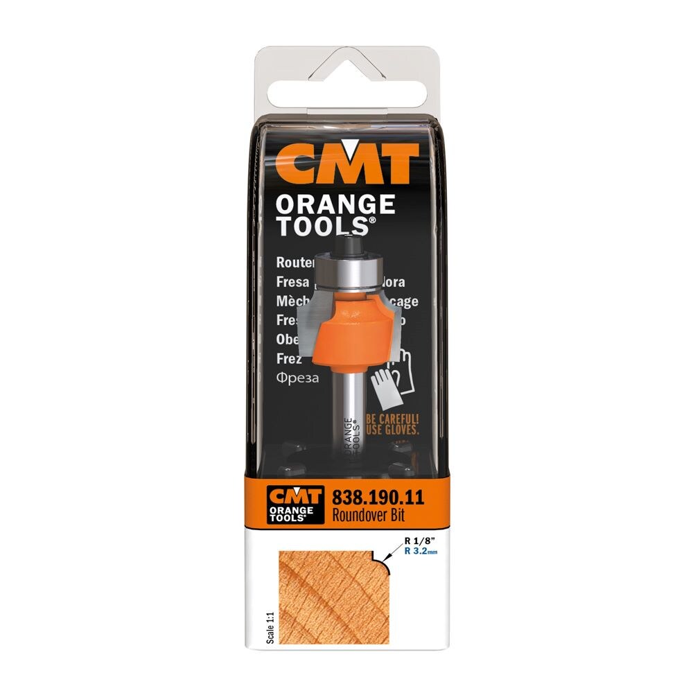 Broca de enrutador biselado con punta de carburo de 1/8 pulgadas CMT 838.190.11