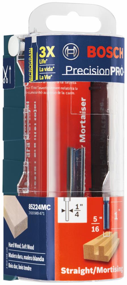 Fresa recta de carburo Bosch de 5/16 pulgadas para router 85224MC