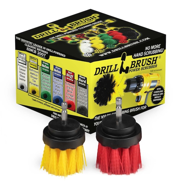 Cepillo para taladro Power Scrubber de Useful Products 5 pulg. de ancho 5 pulg. de largo, Variedad - 2IN-L-RY-QC-DB