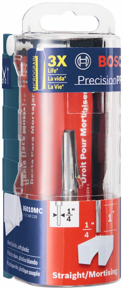 Broca para Router Bosch de 1/4 pulgadas con punta de carburo y canal en forma de O 86010MC