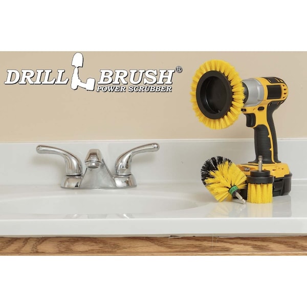 Cepillo para Taladro Power Scrubber de Useful Products 5 pulgadas de ancho 5 pulgadas de largo, Amarillo - Y-EMS-2L-QC-DB