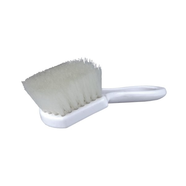 Cepillo para fregar multiusos Weiler de 8", cerdas de nylon blanco, mango corto, bloque de plástico - 44416